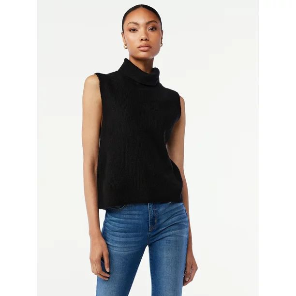 Scoop Women's Sleeveless Turtleneck Sweater - Walmart.com | Walmart (US)