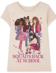 Girls Short Sleeve 'Squad's Back At School' Graphic Tee | The Children's Place | The Children's Place