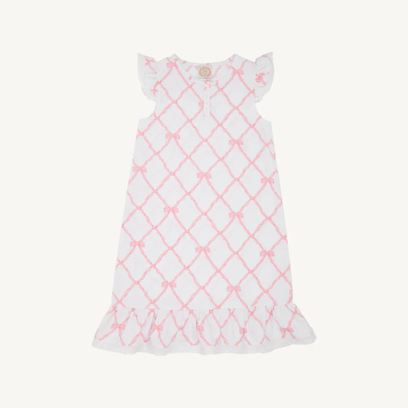 Marnie Morning Gown - Belle Meade Bow with White Eyelet | The Beaufort Bonnet Company