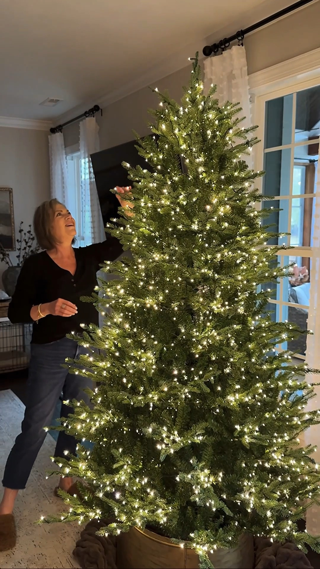 The Christmas Tree That Captured My Heart!! This gorgeous tree sells out every year. It comes in 7.5’, 9’, 12’ and 15’. You can choose full or slim. The branches literally fall into place with no fluffing.  For reference…I have the full 7.5’ and I absolutely love it🎄

Grand Duchess Twinkling Balsam Fir Tree, Christmas tree, Twinkling tree, Full tree, Slim tree, Twinkling light Christmas tree

#LTKSeasonal #LTKHome #LTKstorytime