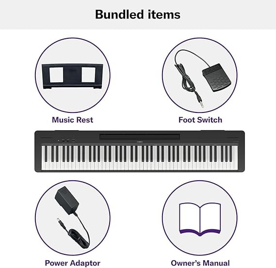 Yamaha 88-Key Digital Piano with Weighted Keys, Compact Design, Bluetooth, Keyboard, Music Rest, ... | Amazon (US)