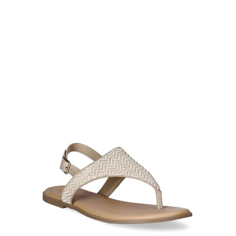 Time and Tru Women’s Core Thong Sandals, Wide Width Available | Walmart (US)