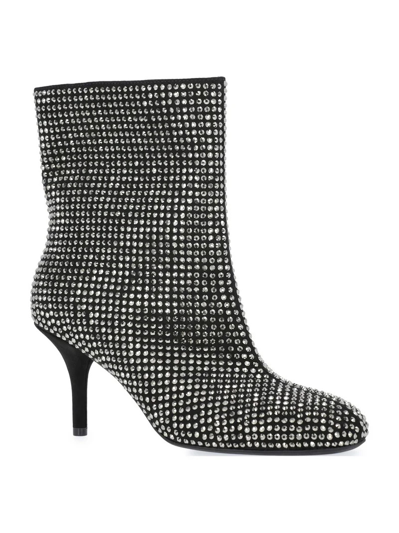Scoop Women's Rhinestone Embellished Heeled Booties | Walmart (US)