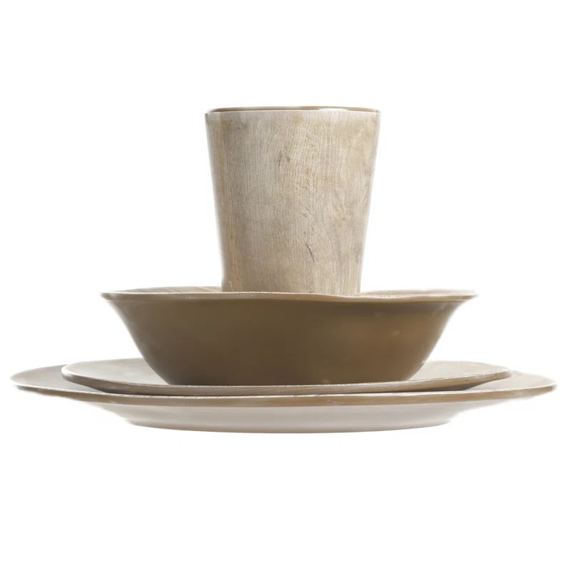 Foundry Select Woodlands 16 Piece Melamine Dinnerware Set, Service for 4 | Wayfair North America