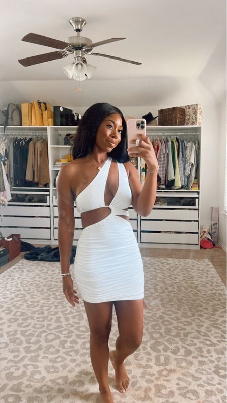 White dress from Amazon! I ordered this for Miami and will probably style it with an oversized jacket or blazer. Wearing a medium 

#LTKunder50 #LTKstyletip #LTKFind