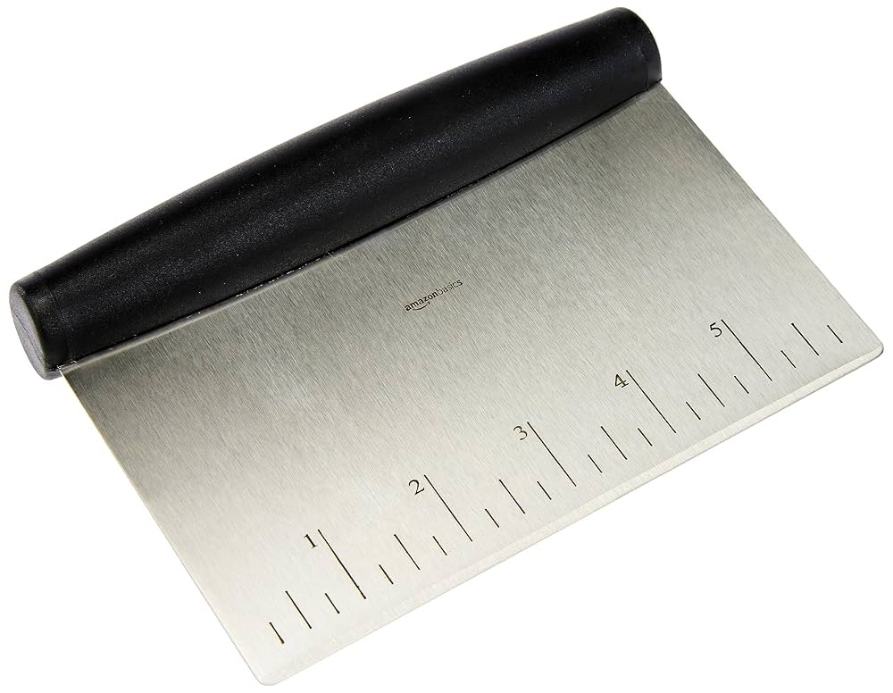 Amazon Basics Multi-Purpose Stainless Steel Scraper/Chopper with Contoured Grip, 6", Black, Silve... | Amazon (US)