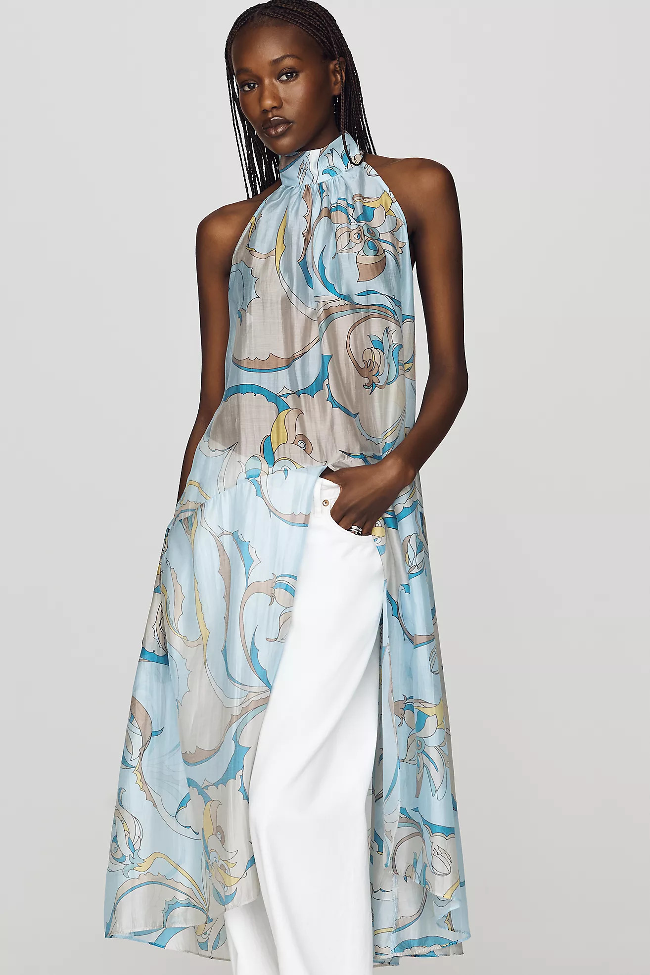 Maeve High-Neck Sheer Top | Anthropologie (US)