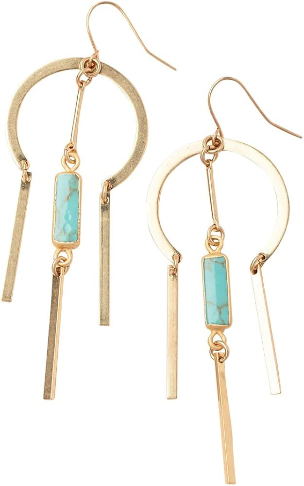 Scout Curated Wears - Dream Stone Earring - Turquoise/Gold | Amazon (US)