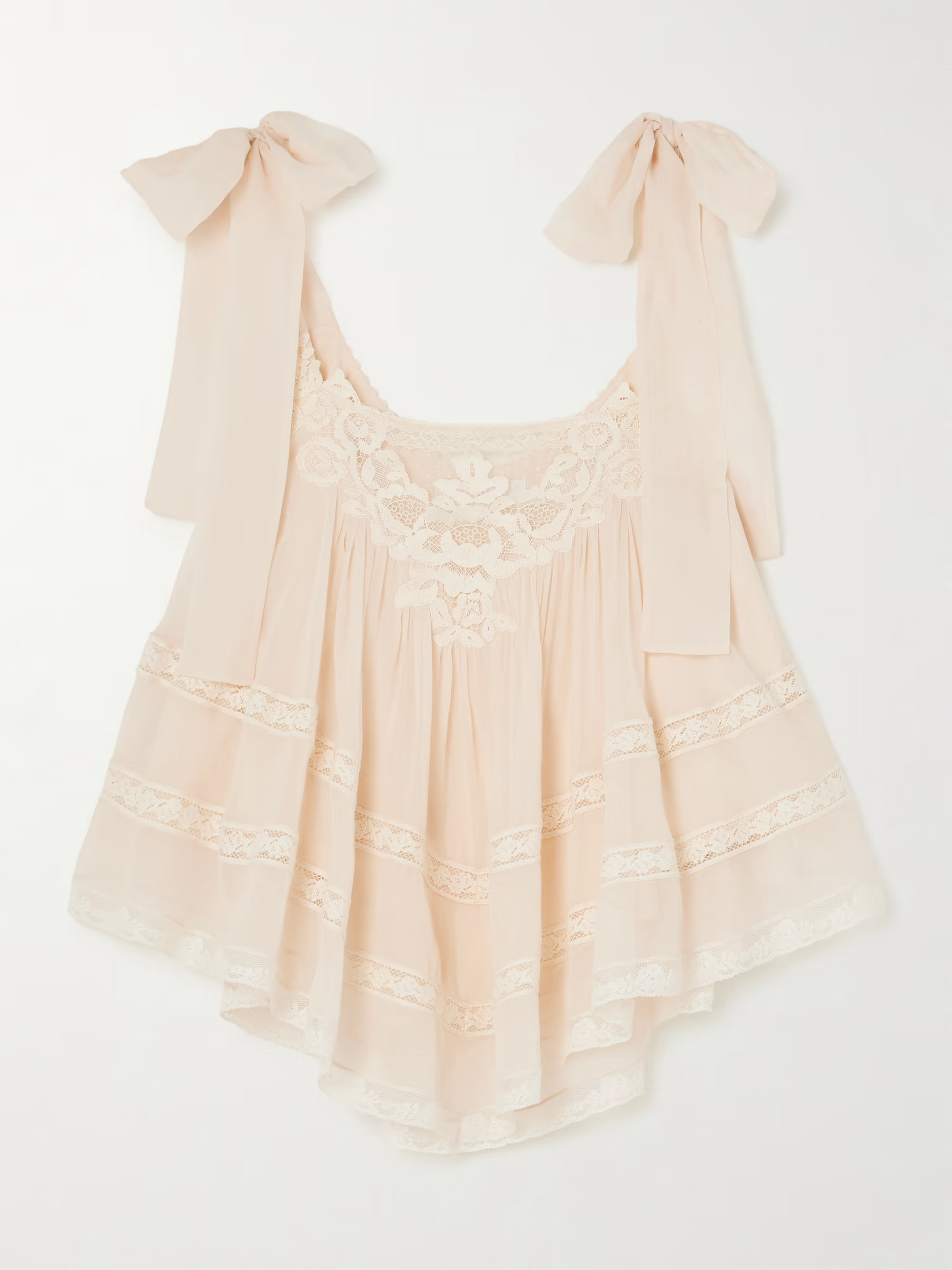 Awaken cropped lace-trimmed cotton and silk-blend top | NET-A-PORTER (UK & EU)