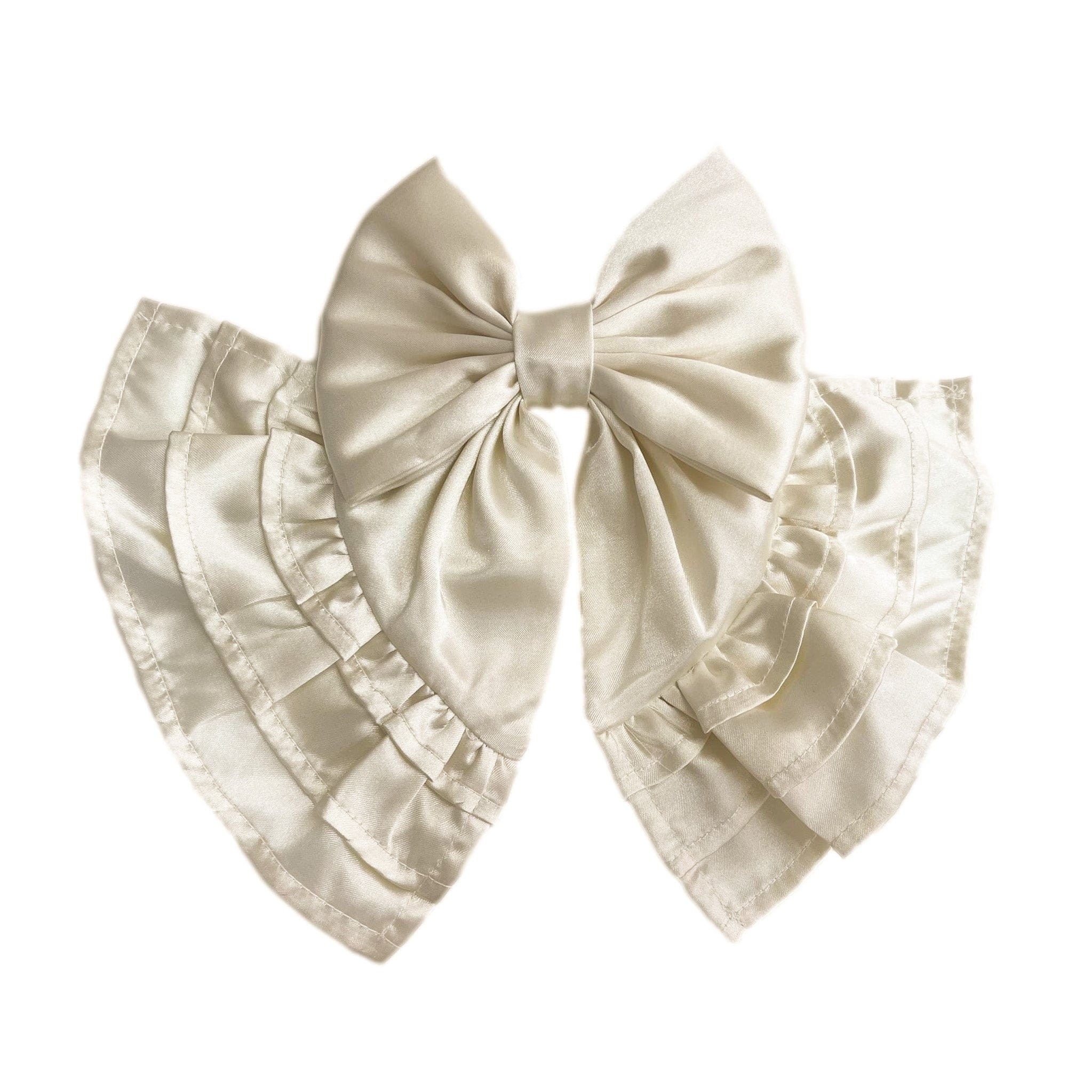 Evangeline Satin Ruffle Hair Bow | petite maison kids