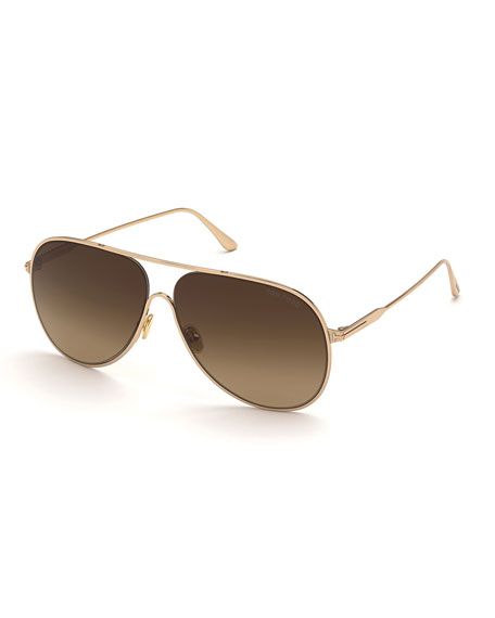 TOM FORD Alec Metal Aviator Sunglasses | Neiman Marcus