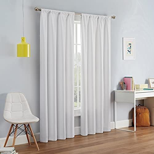 ECLIPSE Kendall Modern Blackout Thermal Rod Pocket Window Curtain for Bedroom or Living Room (1 P... | Amazon (US)