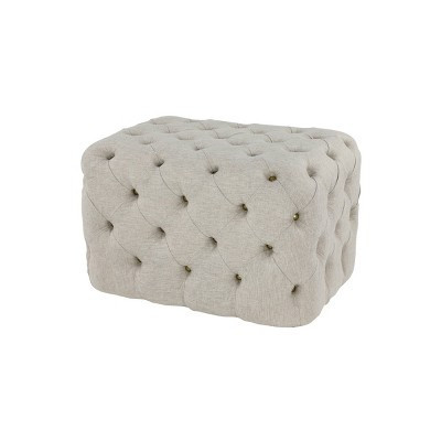 Linen Tufted Ottoman Bench Beige - Olivia & May | Target