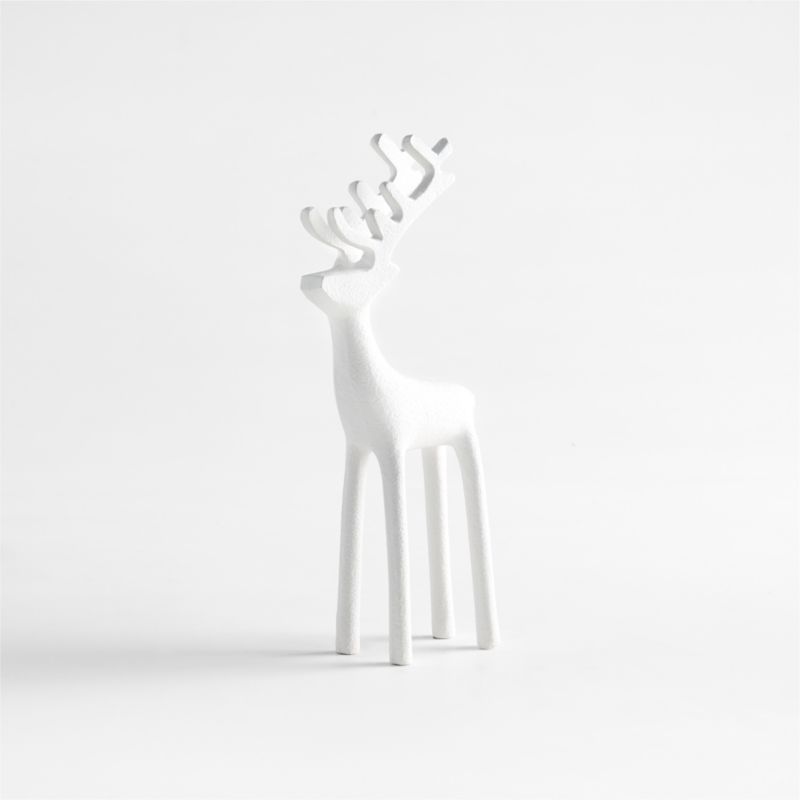 9" White Reindeer Decoration + Reviews | Crate and Barrel | Crate & Barrel