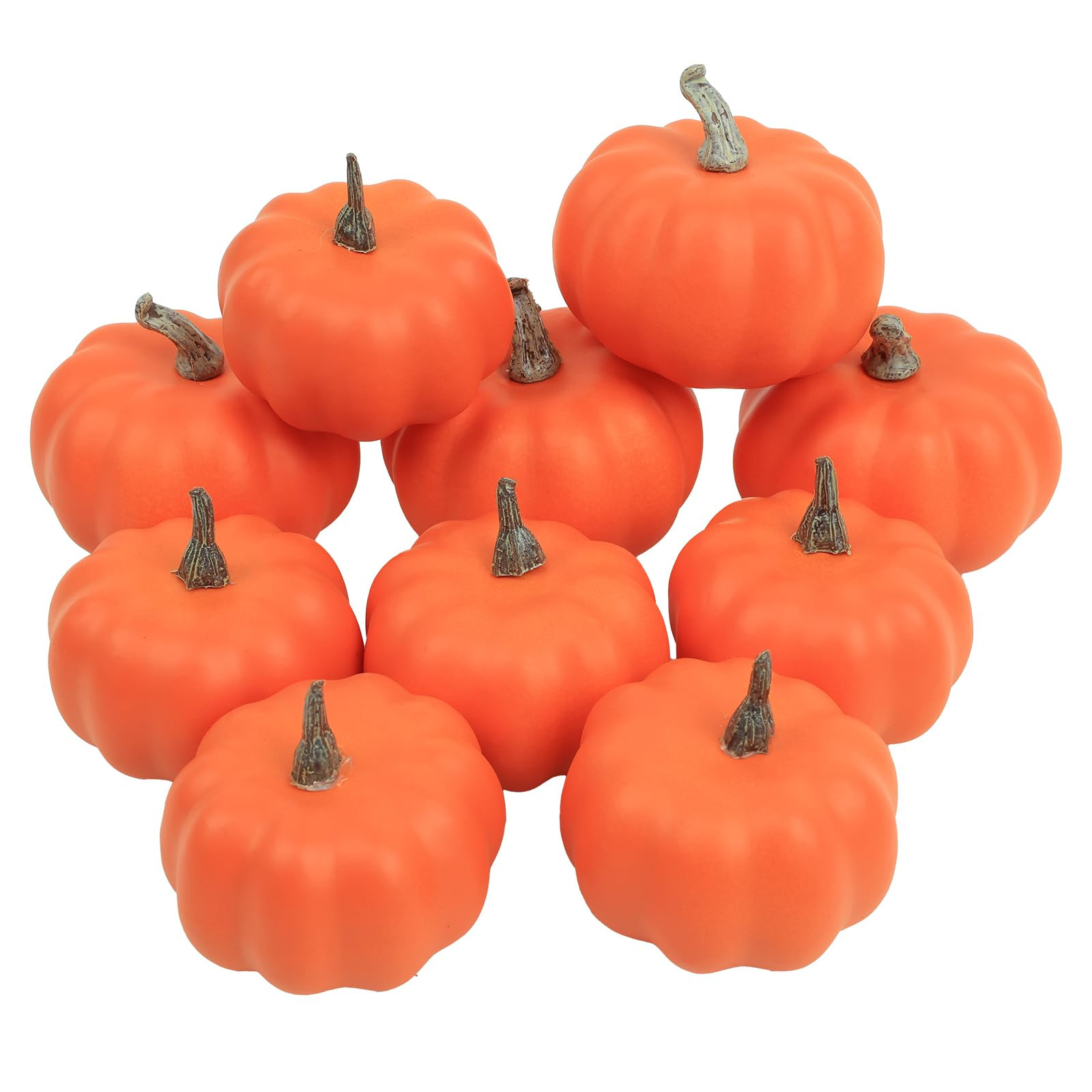 10Pcs Fake Pumpkins Fall Thanksgiving Decorations,Orange Plastic Pumpkins Home Decor, Artificial ... | Amazon (US)