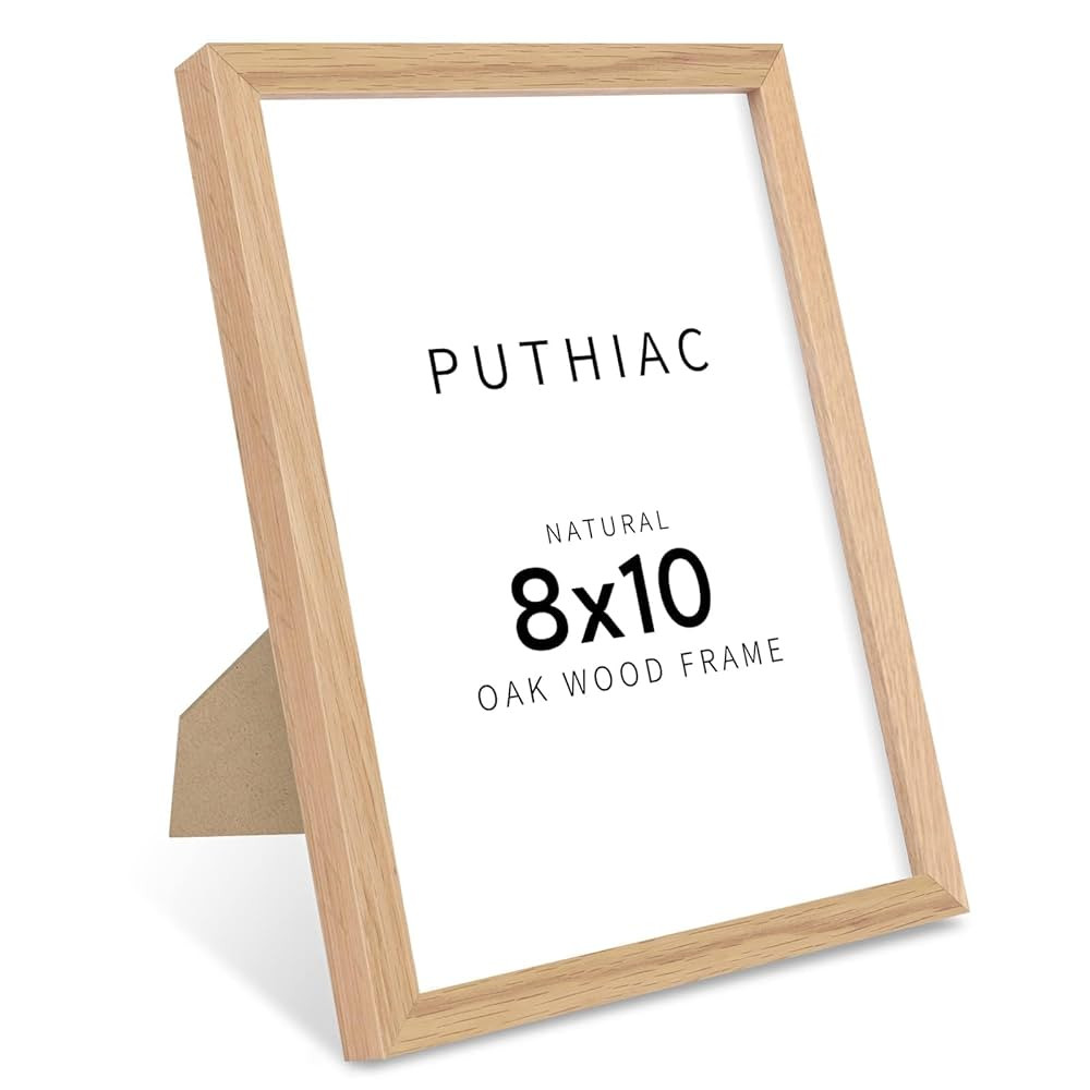 8"x10" Oak Wood Picture Frame - 8x10 Photo Frame, 8x10 Picture Frame Wood, Natural Solid Wooden P... | Amazon (US)