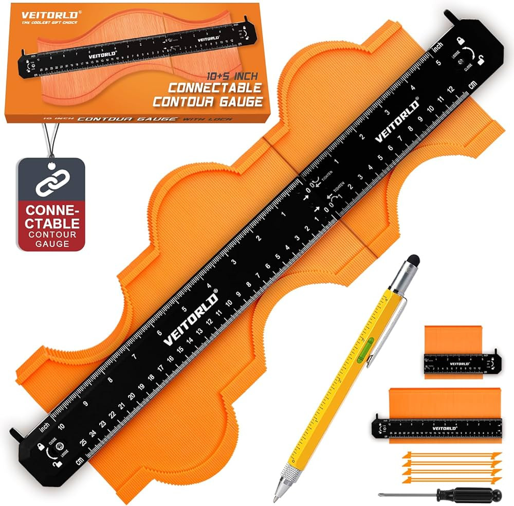 VEITORLD Connectable Contour Gauge(10+5 Inch), Christmas Unique Gifts for Men Dad Husband Him, Co... | Amazon (CA)