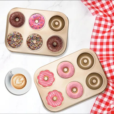 2PCS Donut Pan Carbon Steel 6-Cavity Donut Pan for Baking Doughnut Nonstick & Easy Clean | Wayfair North America
