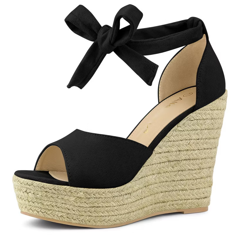 Allegra K Women's Espadrilles Tie Up Ankle Strap Wedge Sandals | Target
