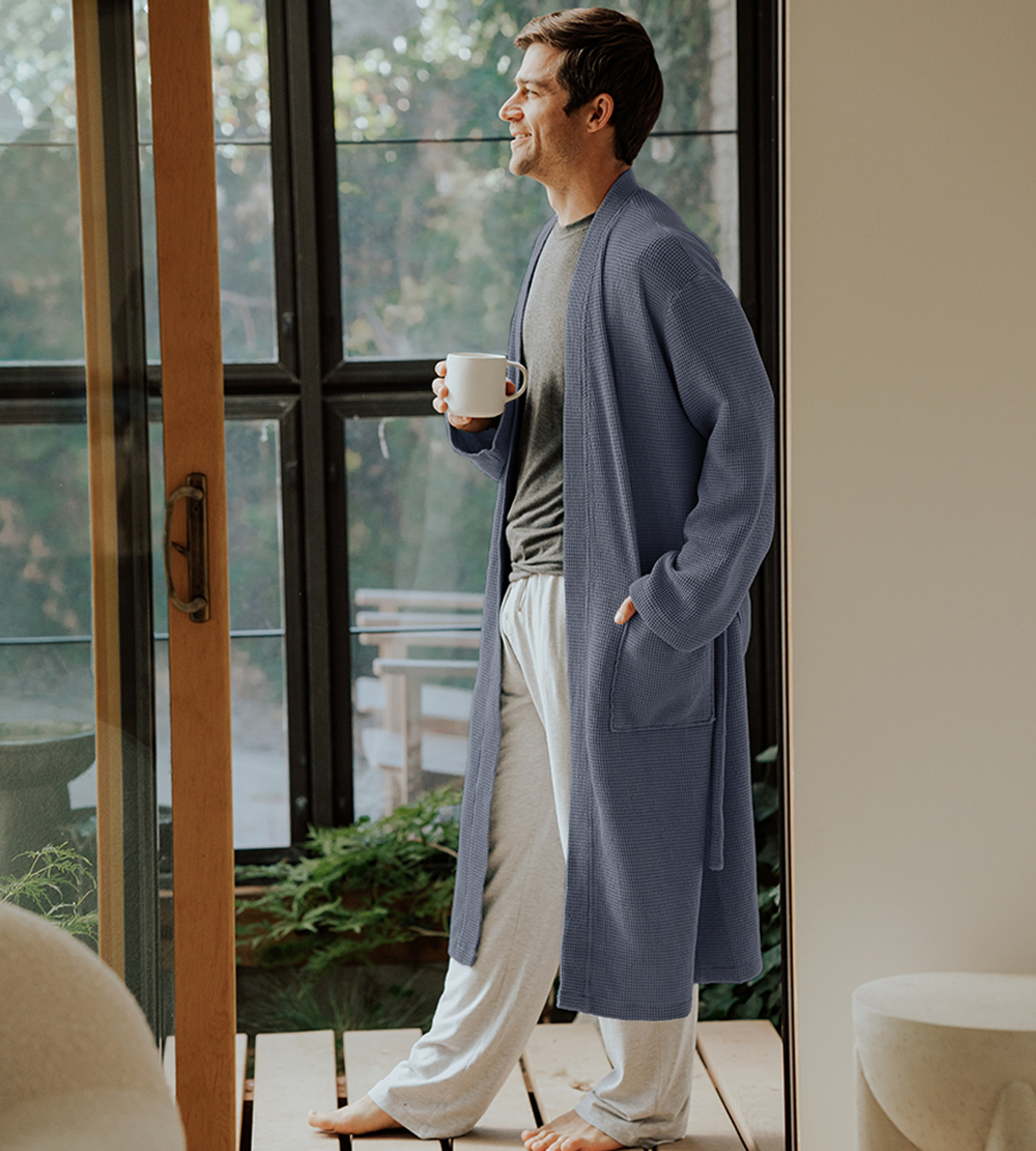 Men's Bamboo Waffle Knit Robe | Cariloha