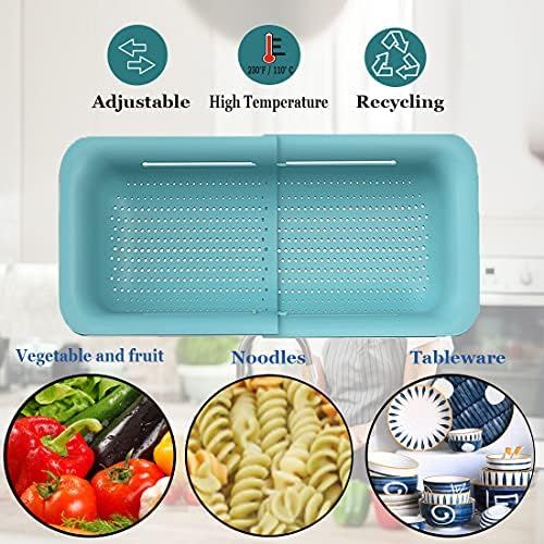 Kitchen Collapsible Colander, Extendable Sink Colander Strainer Kitchen Drain Strainer Basket for... | Amazon (US)