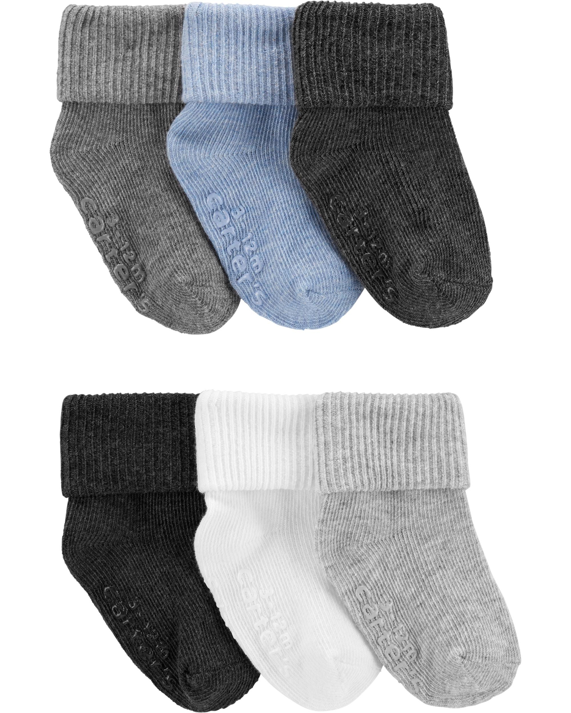 Baby 6-Pack Foldover Cuff Socks | carters.com | Carter's