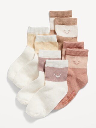 Unisex Crew "Happy Faces" Socks 4-Pack for Toddler &amp; Baby | Old Navy (US)