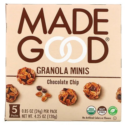 MadeGood, Granola Minis, Chocolate Chip, 5 Packs, 0.85 oz (24 g) Each | iHerb