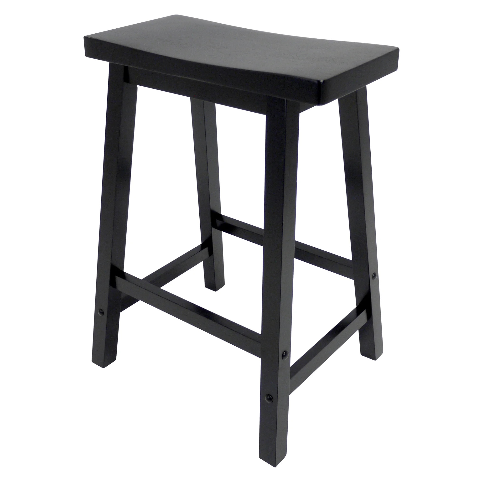 Winsome Wood Satori Saddle Seat Counter Stool, 24", Black | Walmart (US)