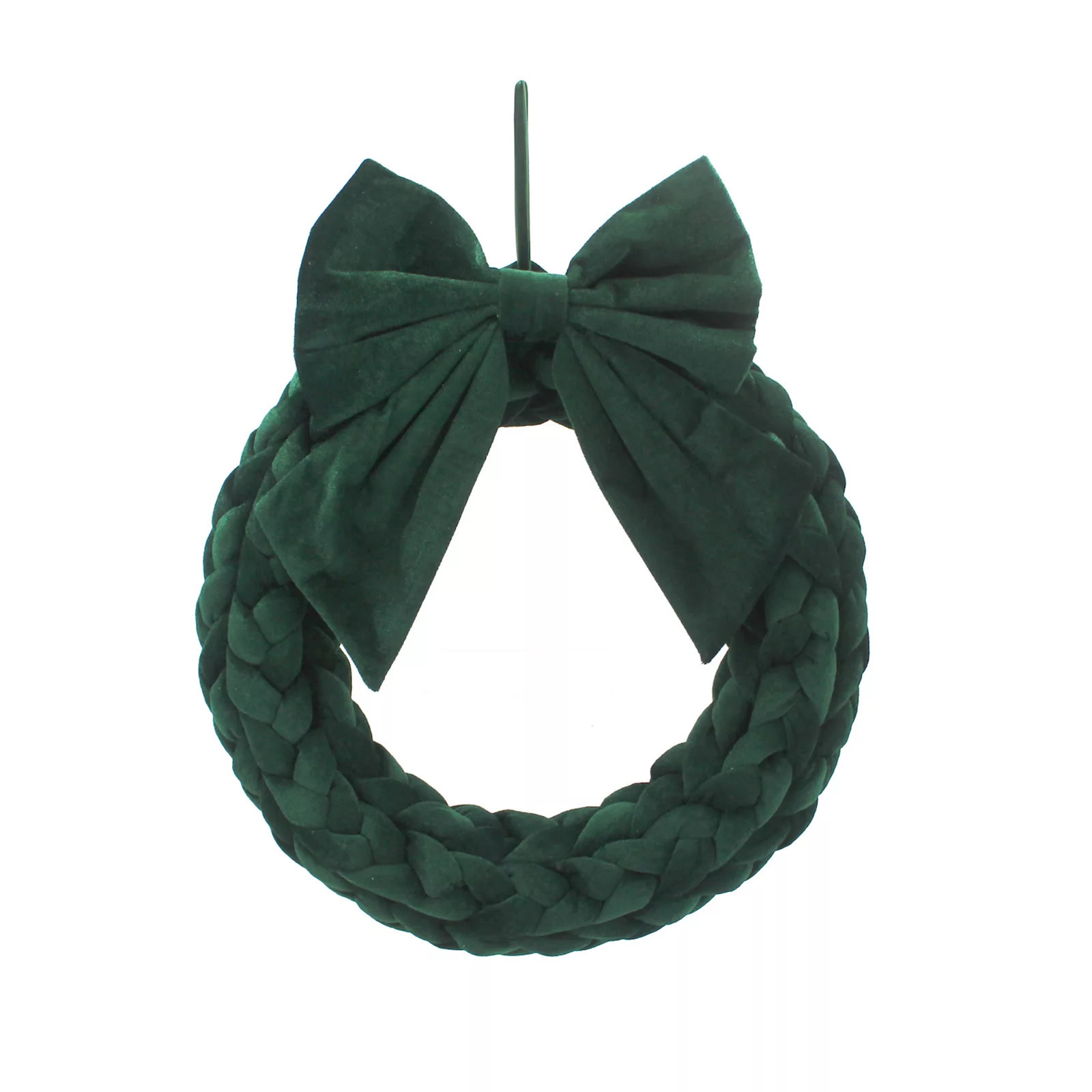 St. Nicholas Square® Braided Velvet Wreath with Bow, Green | Kohl's