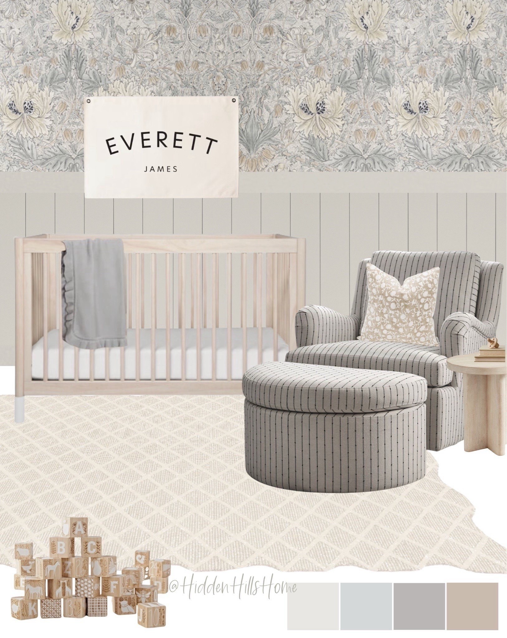 Modern classic girls nursery mood board, floral wallpaper for nursery, blue and cream nursery design #girls 



#LTKBaby #LTKHome #LTKSaleAlert