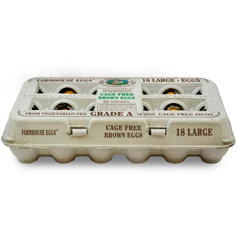 FARMHOUSE EGGS, Cage Free Large Brown Eggs, 18 Count - Walmart.com | Walmart (US)