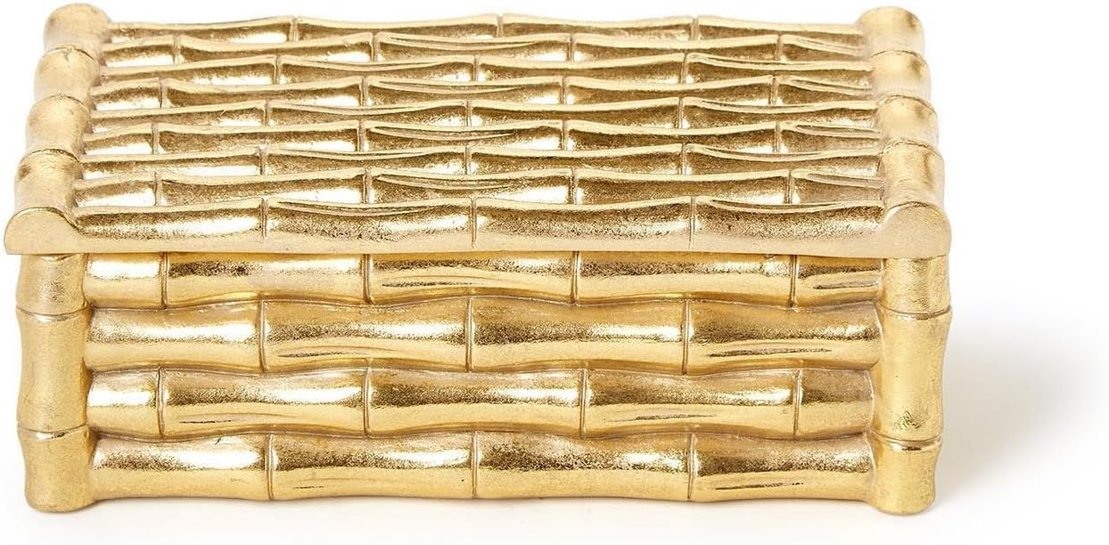 Two's Company Gold Bamboo Box with Velvet Lining, 6.75-Inch, Resin | Amazon (US)