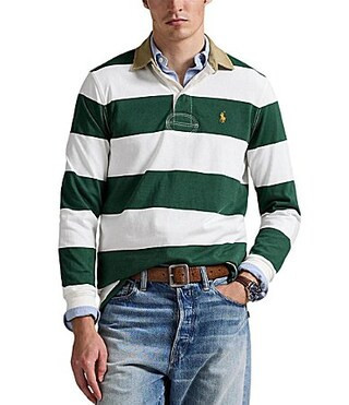Polo Ralph Lauren Classic Fit Striped Long Sleeve Rugby Shirt - L | Dillard's