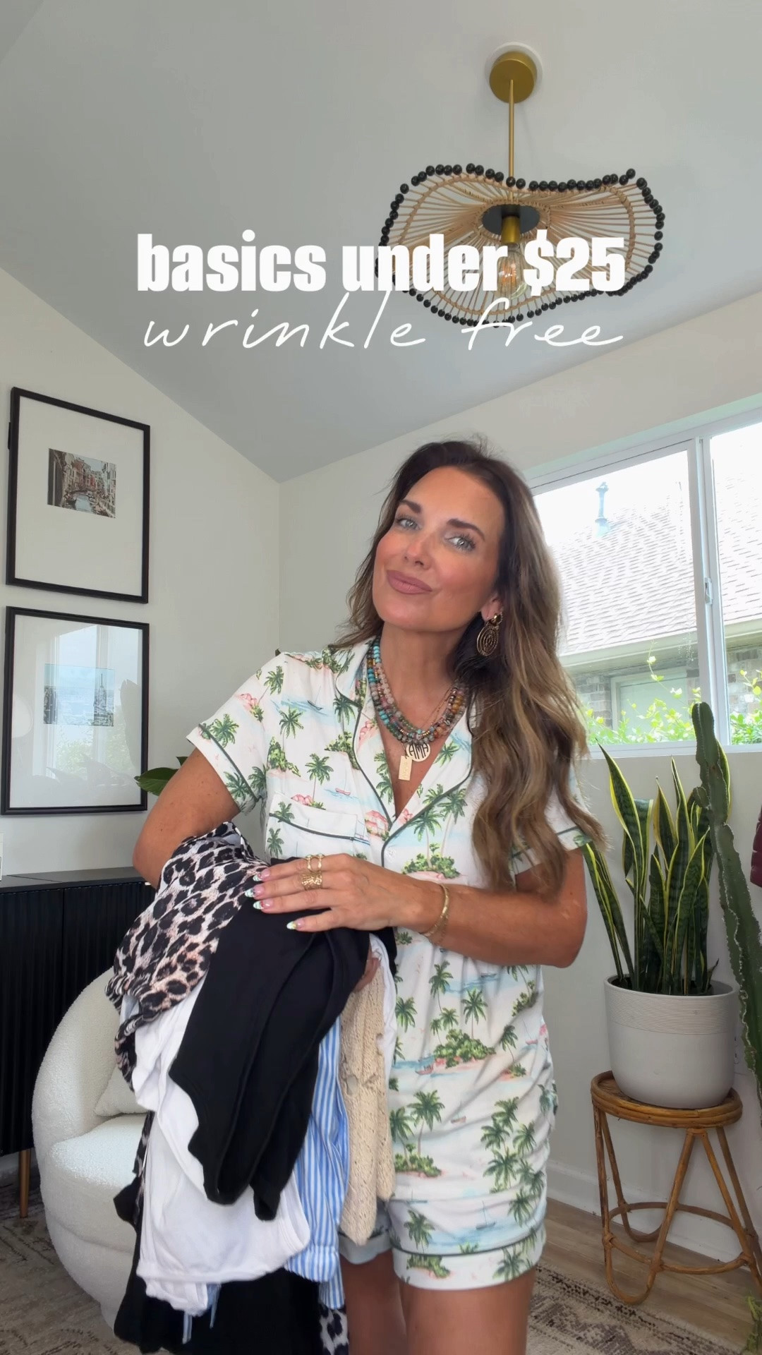 Basics that are wrinkle free & under $25!!! 
Wearing size medium in everything. 
But size down in leopard pants!!

#LTKmomlife #LTKootd #LTKOver40