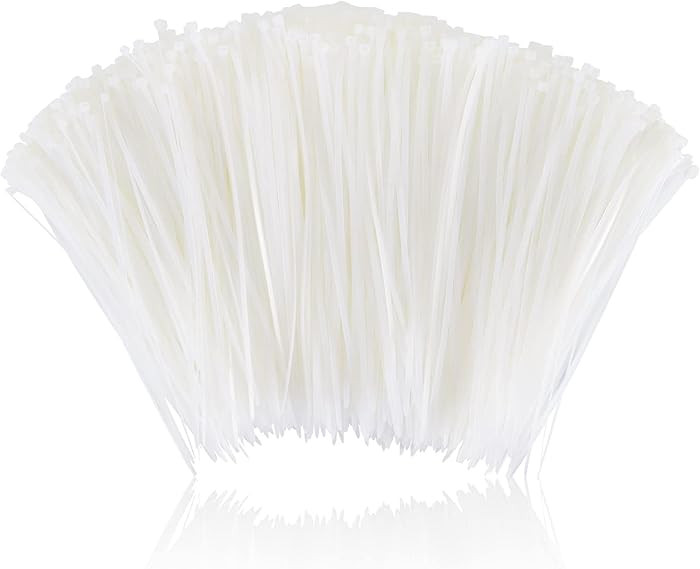 12 Inch Zip Cable Ties (1000 Pack), Self-Locking Premium Nylon Cable Wire Ties,Heavy Duty White, ... | Amazon (US)