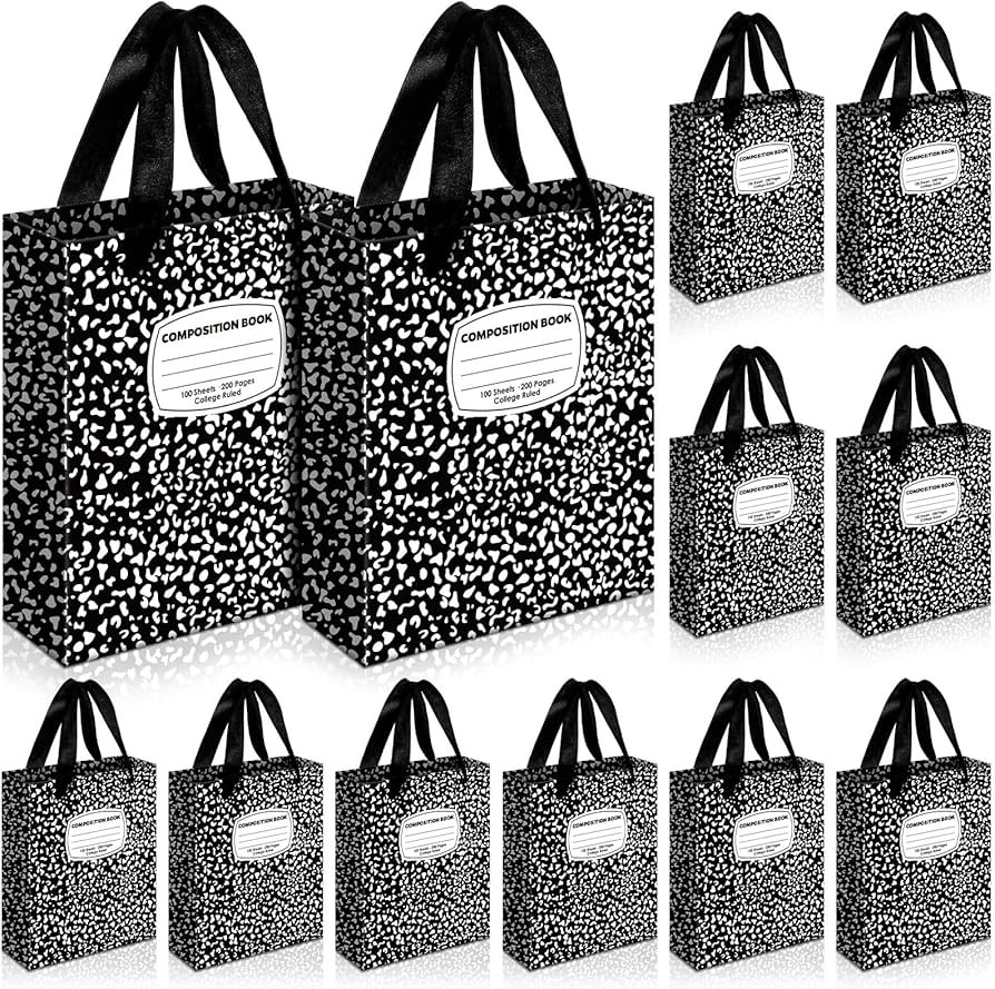 Feifeiya 12 Pcs Composition Book Gift Bags Box for Classroom Decor Book Party Favors Teacher Back... | Amazon (US)
