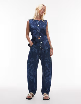 ASOS DESIGN barrel leg jeans in floral rinse wash | ASOS | ASOS (Global)