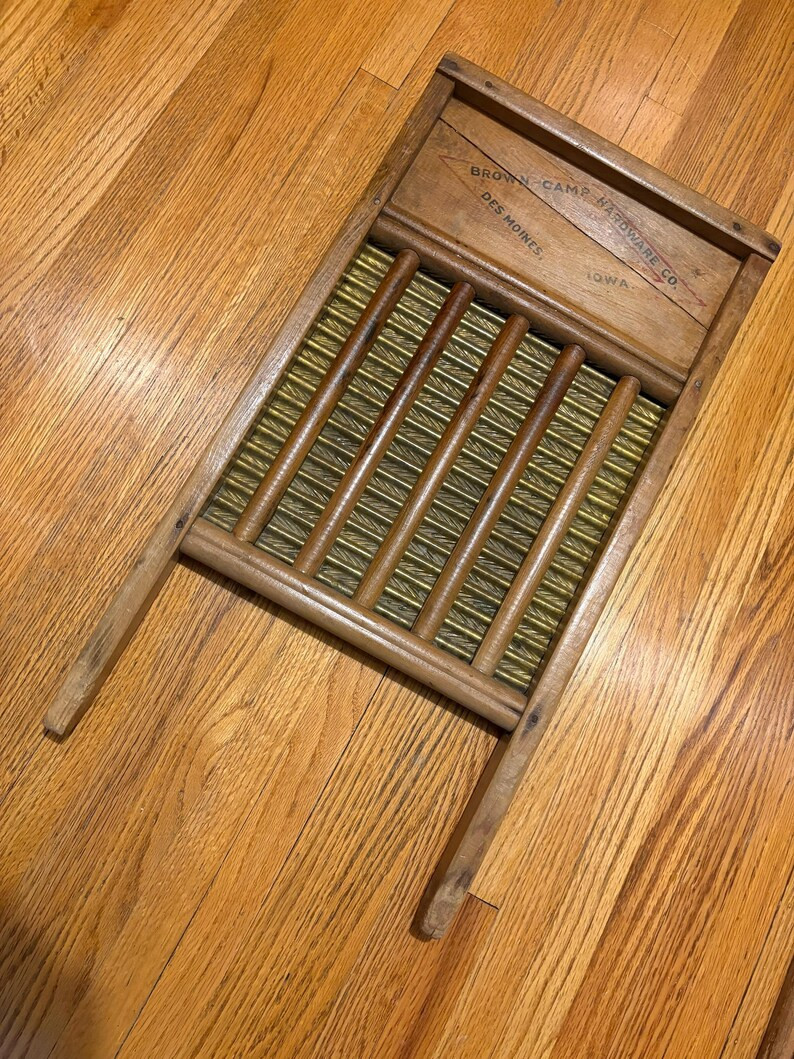 Old Washboard Brown Camp Hardware Co Advertising Vintage Wash Board Home Laundry Room Decor Kitch... | Etsy (US)