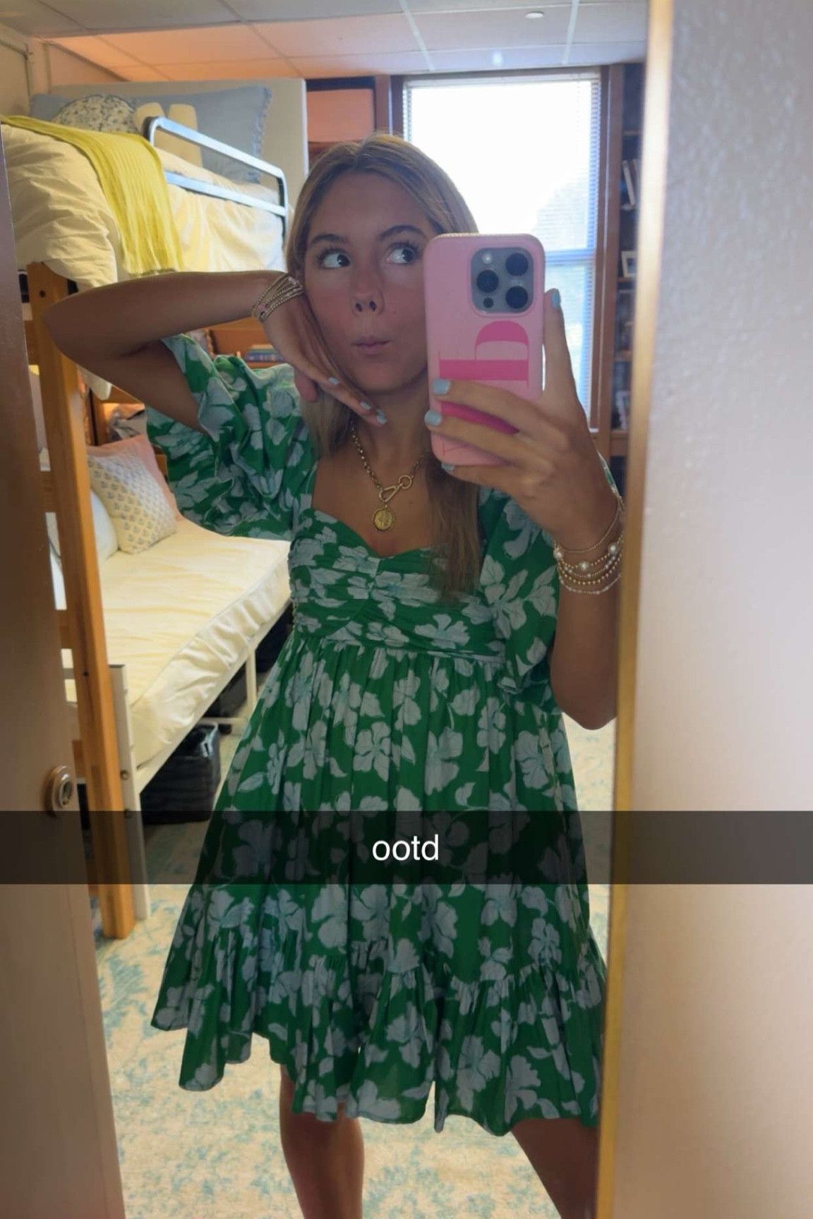 Wore this dress for rush and got SO many compliments!! I would say size runs slightly small, I’m wearing a 00 and it fits exactly. Super cute and flattering especially with a chunky necklace! 

#LTKStyleTip #LTKGiftGuide