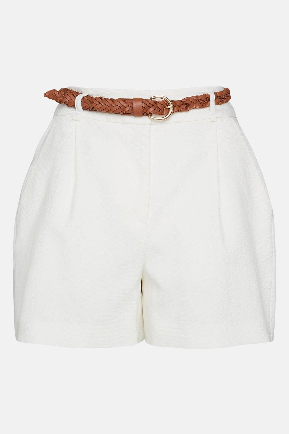 Relaxed Tailored Belted Shorts | Karen Millen UK + IE + DE + NL