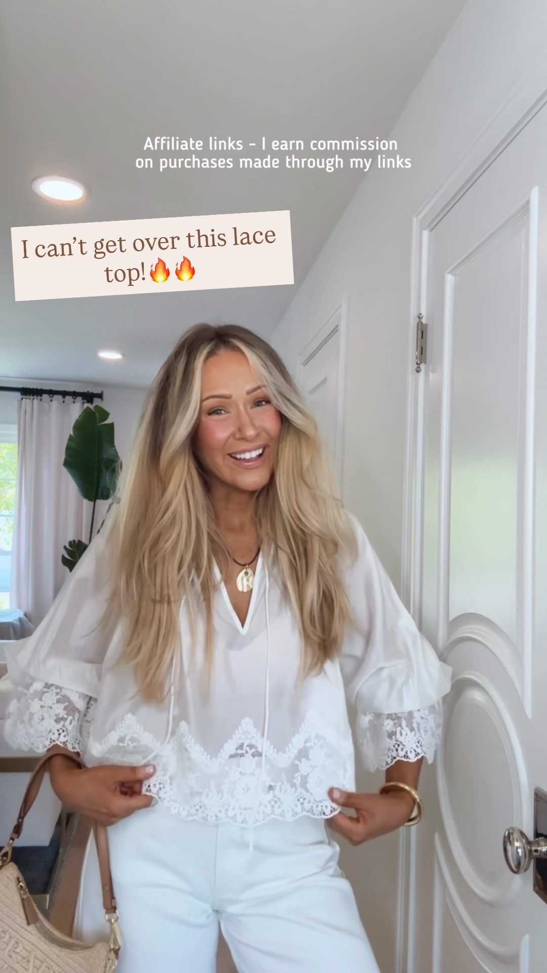 Affiliate links - I earn commission on purchases made through my links | H&M lace top, H&M white jeans