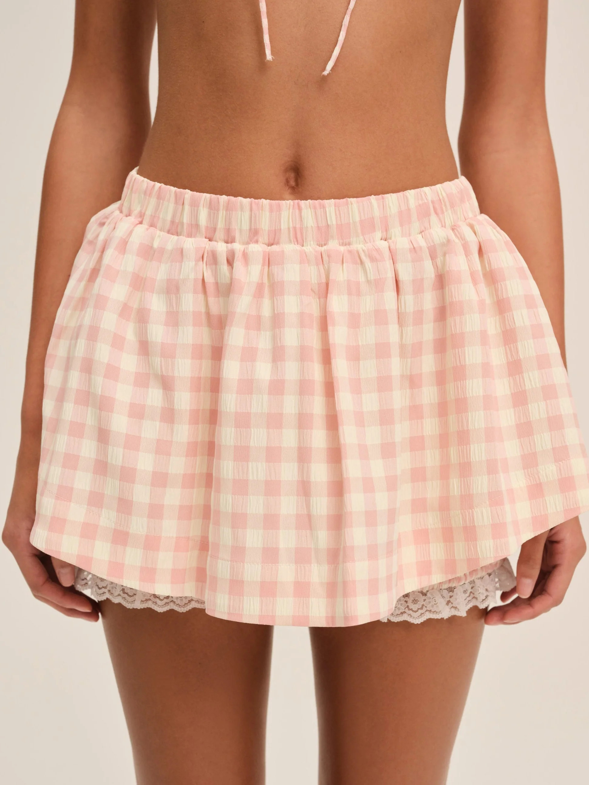 Petal Gingham Skort | For Love & Lemons