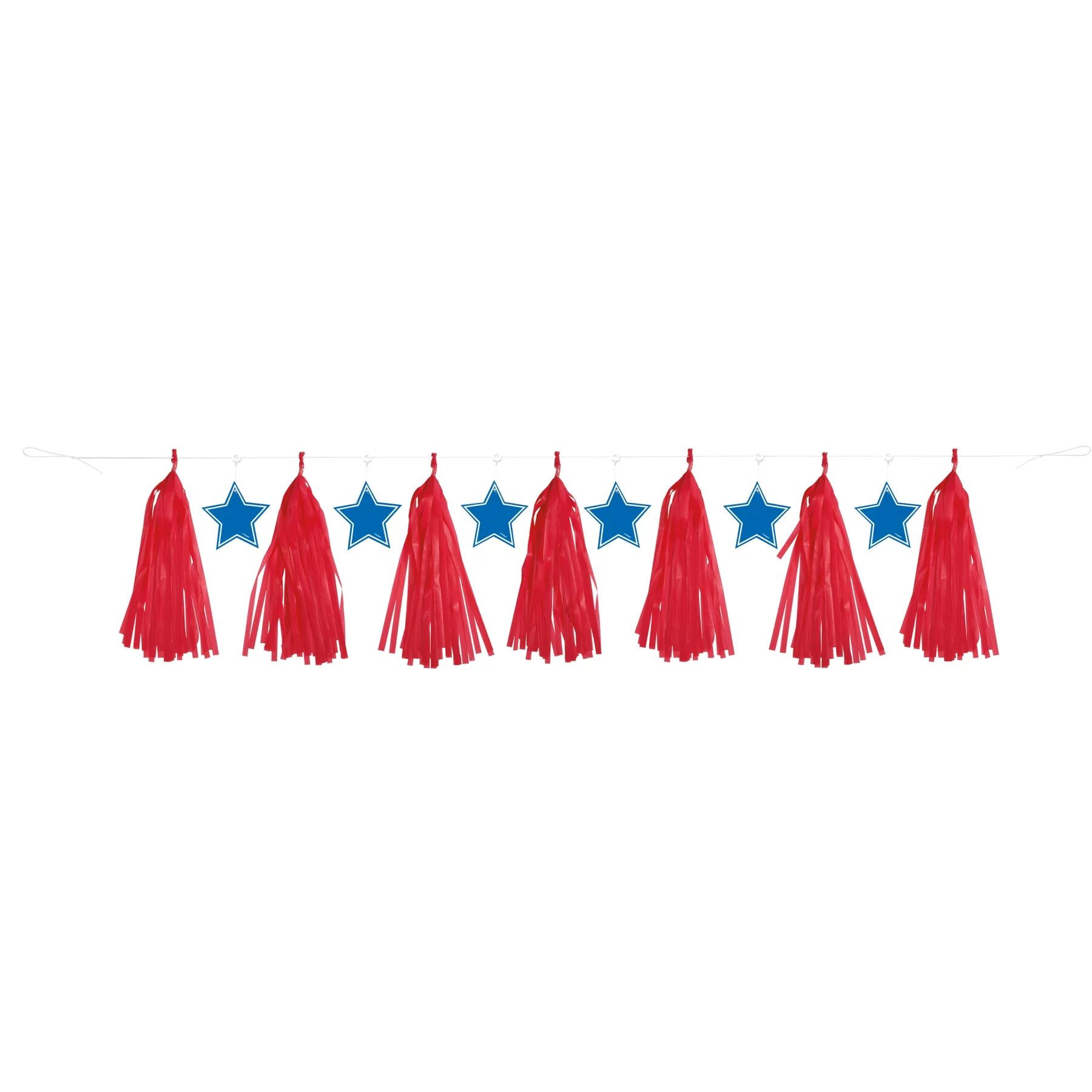 Red, White, & Blue Patriotic Plastic Tassel Garland, 7ft | Walmart (US)