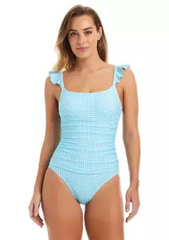 Crown & Ivy™ Life's a Picnic Flutter Sleeve One Piece Swimsuit | Belk