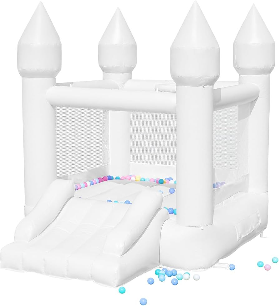 PVC White Bounce House, Bounce House for Kids 3-6 with Blower, Bouncy House for Toddlers 1-3 with... | Amazon (US)