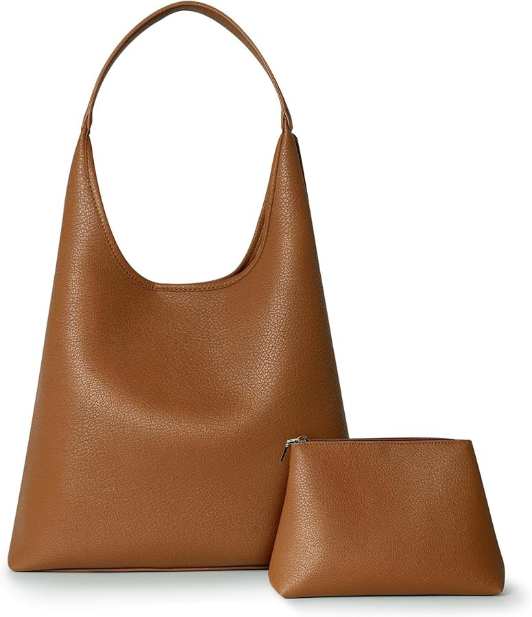 Hobo Bag for Women, Large Slouchy Shoulder Bag, Soft Vegan Leather Everyday Tote Purse, Stylish H... | Amazon (US)