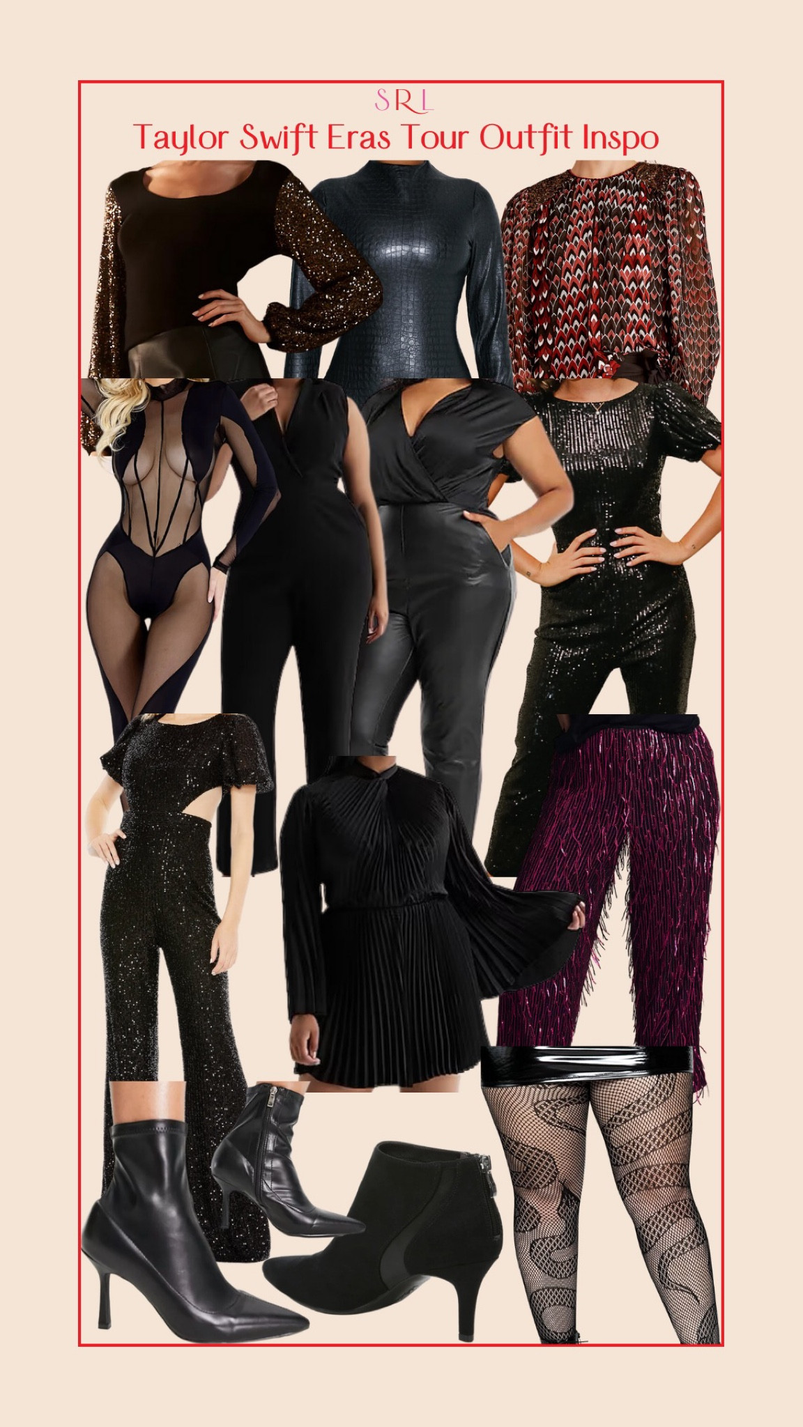 Taylor Swift Eras Tour black/red/sequin inspo! 

#LTKcurves #LTKFind #LTKFestival