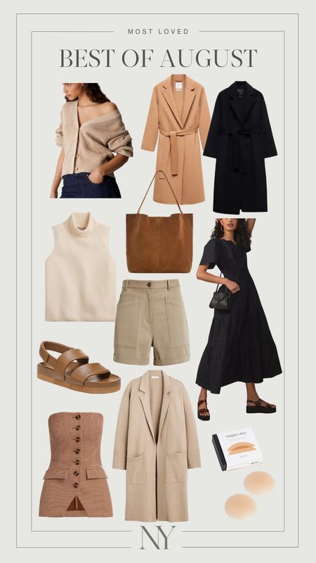 The Best of August ✨ Recapping your favorites from last month before the weather cools and the leaves change!

• $19 H&M Cardigan (selling quickly, TTS)
• MANGO Wool Coat (Great quality for the price point. I have in two colors. TTS)
• Sleeveless Sweater (more colors)
• $99 Tote Bag (more colors)
• La Ligne Utility Shorts (I wear size 2, TTS)
• Brown Dad Sandals (45% off! TTS)
•Anthro Somerset Dress (great for fall photos)
• Houndstooth Bustier (TTS)
• J.Crew Ella Coatigan (size down if between sizes—one of my favorite transitional layers)
• Nippies (I wear these daily in summer)

#LTKunder100 #LTKSeasonal #LTKFind