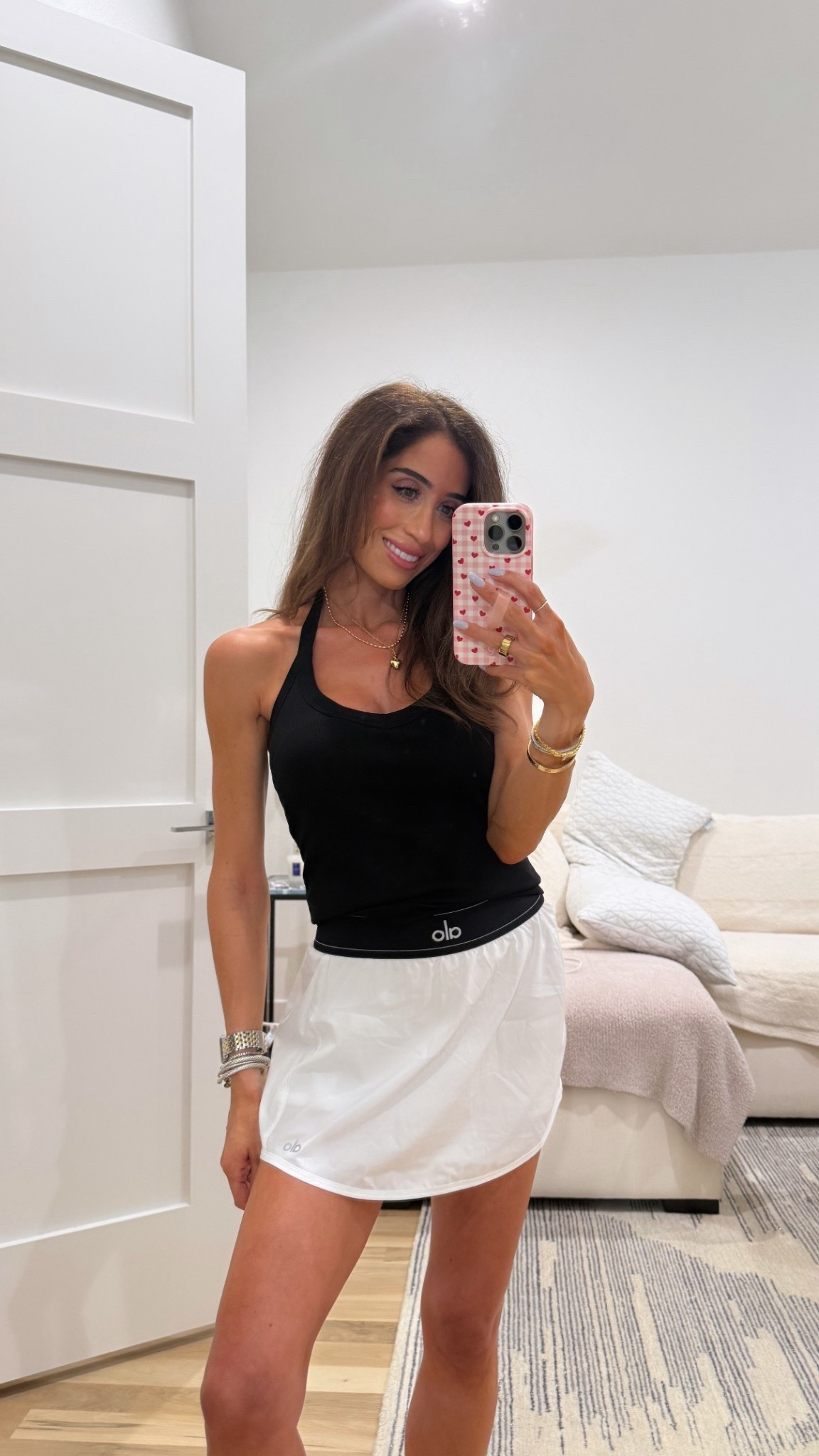 Amazon ribbed tank with bra size xs alo skirt with shorts under 

#LTKSaleAlert #LTKPetite